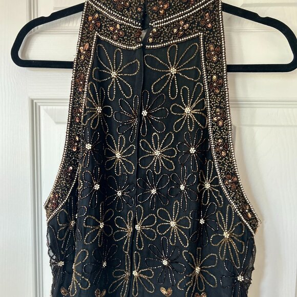 Halter top balck and gold sequencing - Picture 2 of 3